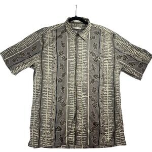 Vintage Burma Bibas Hawaiian Style Shirt Mens XL Cotton Lawn Tropical Resort